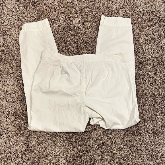 LAFAYETTE 148 NEW YORK MANHATTAN SLIM FLIT WHITE TROUSERS - Picture 2 of 3